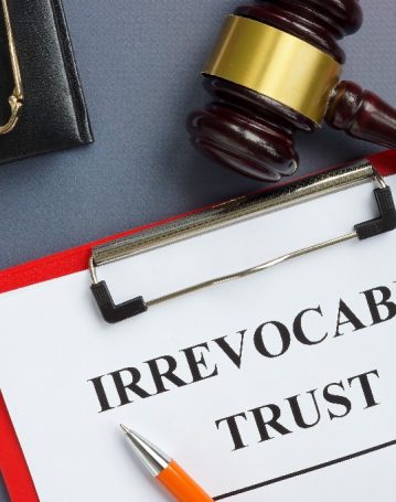 Irrevocable,Trust,Document,On,The,Clipboard,And,Gavel.